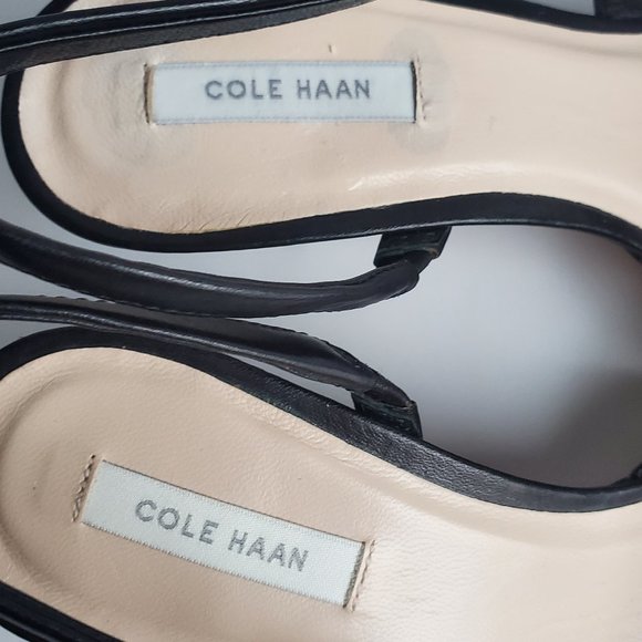 Black & White Leather Slingback Heels Snakeskin Reptile Print Office Event Party - Picture 5 of 8